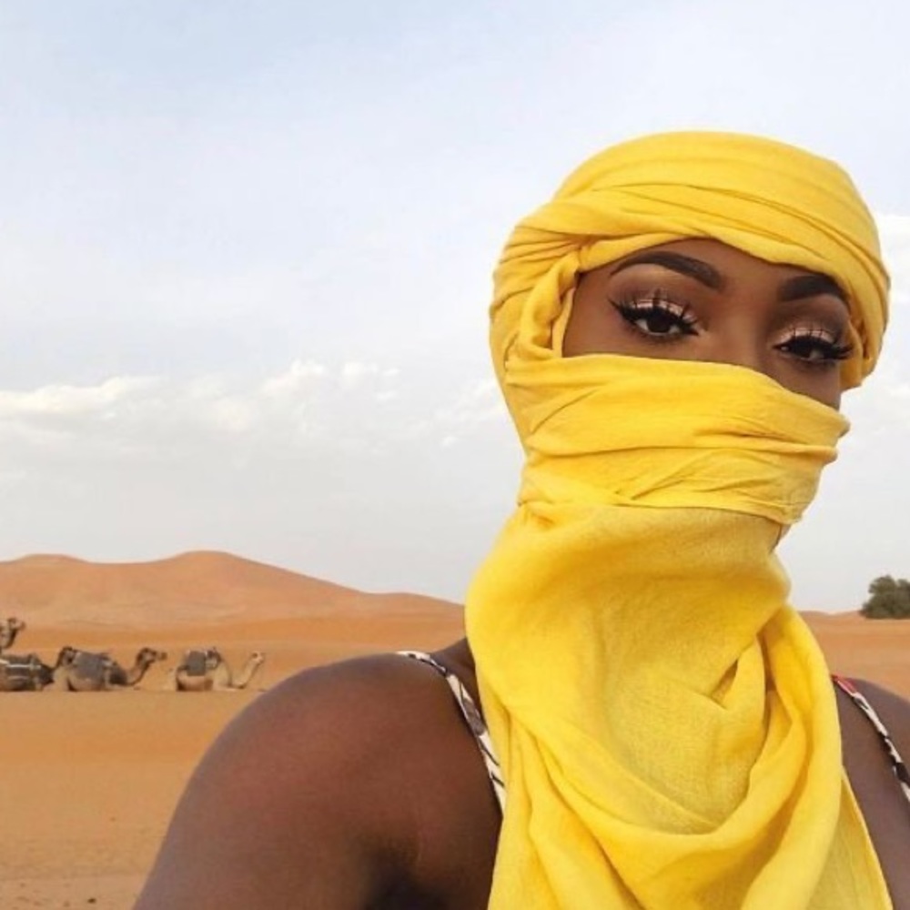 🌸 SUNSHINE YELLOW HEAD WRAP TURBAN SCARF CAP BOHO CHIC MULTIPURPOSE HEADWRAP - Picture 6 of 8